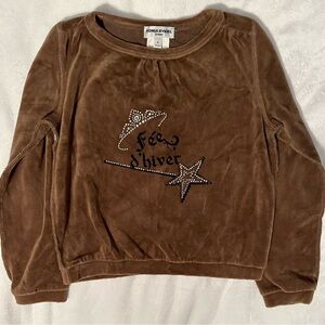 RARE Sonia Rykiel Enfant Fée d'hiver Brown Velour Sweatshirt Top Girls 6 Fairy